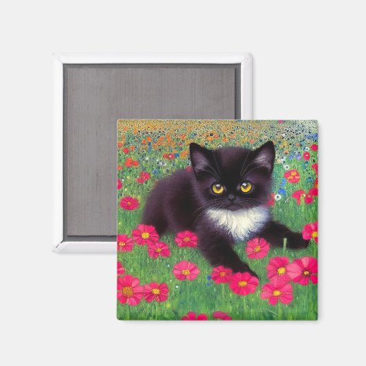 Gustav Klimt Tuxedo Cat Magnet (Vorderseite/Rückseite)