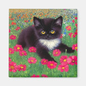 Gustav Klimt Tuxedo Cat Magnet (Vorne)