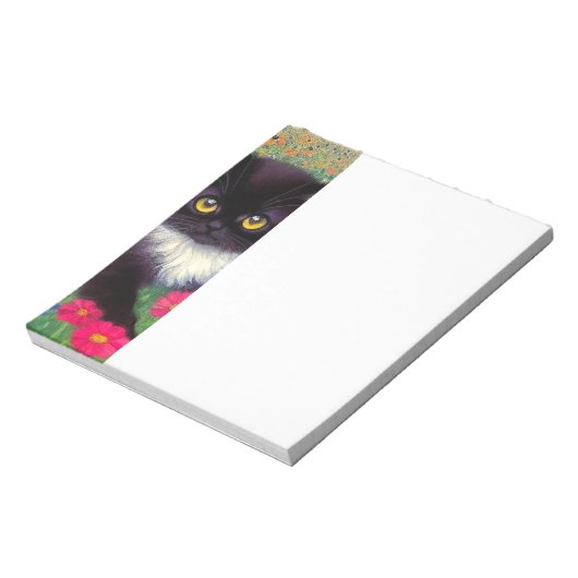 Gustav Klimt Tuxedo Cat Notizblock (Rotiert)