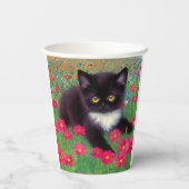 Gustav Klimt Tuxedo Cat Pappbecher (Rückseite)