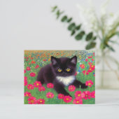 Gustav Klimt Tuxedo Cat Postkarte (Stehend Vorderseite)
