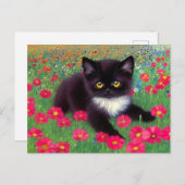 Gustav Klimt Tuxedo Cat Postkarte (Vorne/Hinten)