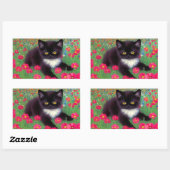 Gustav Klimt Tuxedo Cat Rechteckiger Aufkleber (Blatt)