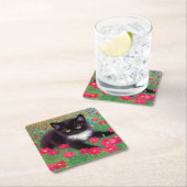 Gustav Klimt Tuxedo Cat Rechteckiger Pappuntersetzer (Vor Ort)