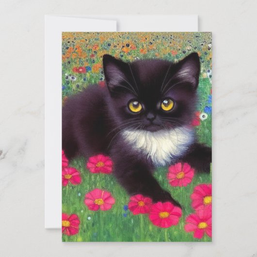 Gustav Klimt Tuxedo Cat Save The Date (Vorderseite)
