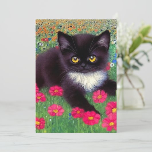 Gustav Klimt Tuxedo Cat Save The Date (Stehend Vorderseite)