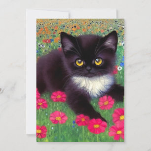 Gustav Klimt Tuxedo Cat Save The Date