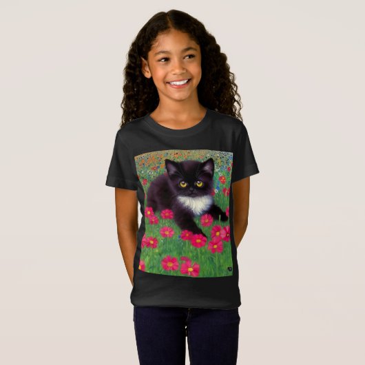 Gustav Klimt Tuxedo Cat T-Shirt (Vorne ganz)