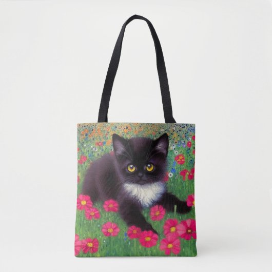Gustav Klimt Tuxedo Cat Tasche (Vorderseite)