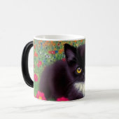 Gustav Klimt Tuxedo Cat Verwandlungstasse (Vorderseite Links)