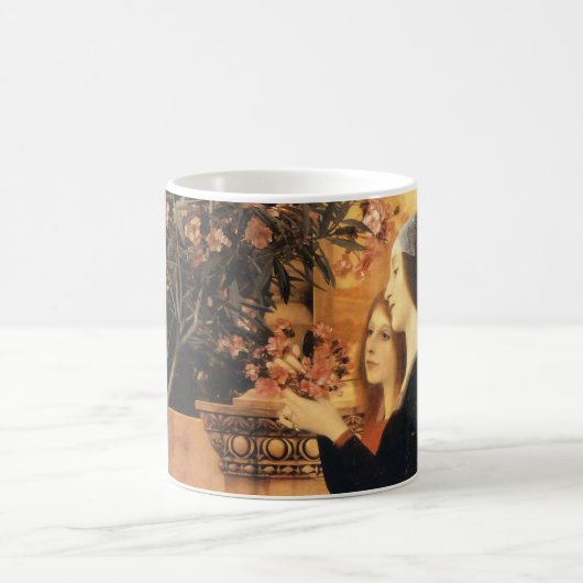 Gustav Klimt-Two Girls mit Oleander | Vintag Kaffeetasse (Mittel)