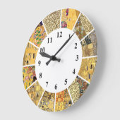Gustav Klimt Wall Clock - Goldenes Muster Jugendst Große Wanduhr (Winkel)