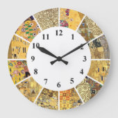 Gustav Klimt Wall Clock - Goldenes Muster Jugendst Große Wanduhr (Vorderseite)