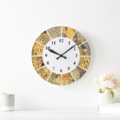 Gustav Klimt Wall Clock - Goldenes Muster Jugendst Große Wanduhr (Zuhause)
