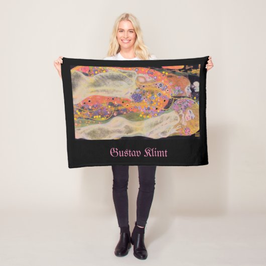Gustav Klimt Wasser Serpents berühmtes Bild Pink Fleecedecke (Beispiel)