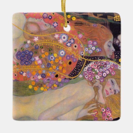 Gustav Klimt - Wasserläufe II Keramikornament (Vorderseite)