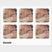 Gustav Klimt - Wasserläufe II Quadratischer Aufkleber (Blatt)