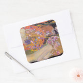 Gustav Klimt - Wasserläufe II Quadratischer Aufkleber (Umschlag)