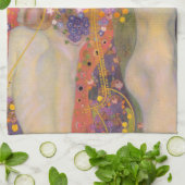 Gustav Klimt - Wasserschlangen II Geschirrtuch (Gefaltet)