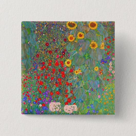 Gustav Klimts Bauerngarten mit Sonnenblumen Button (Vorderseite)