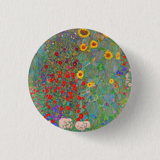 Gustav Klimts Bauerngarten mit Sonnenblumen Button (Vorderseite)