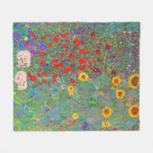 Gustav Klimts Bauerngarten mit Sonnenblumen Fleecedecke (Vorderseite (Horizontal))