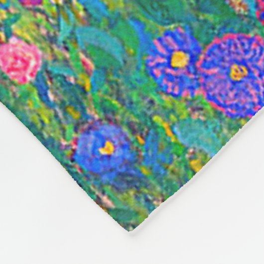 Gustav Klimts Bauerngarten mit Sonnenblumen Fleecedecke (Ecke)