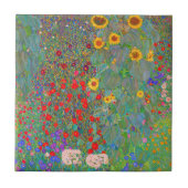 Gustav Klimts Bauerngarten mit Sonnenblumen Fliese (Vorderseite)