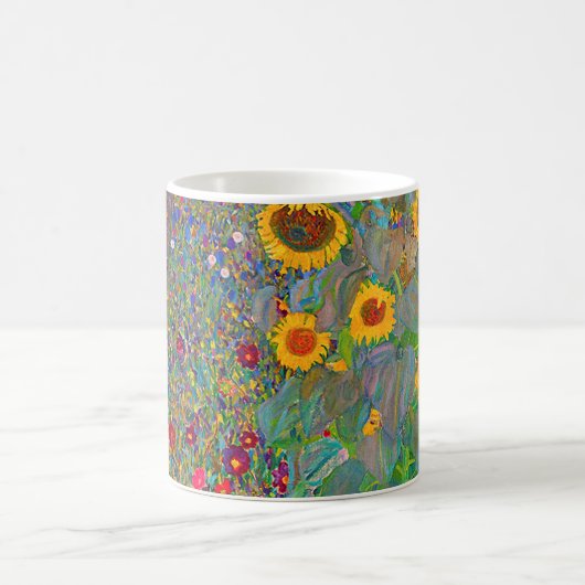 Gustav Klimts Bauerngarten mit Sonnenblumen Kaffeetasse (Mittel)