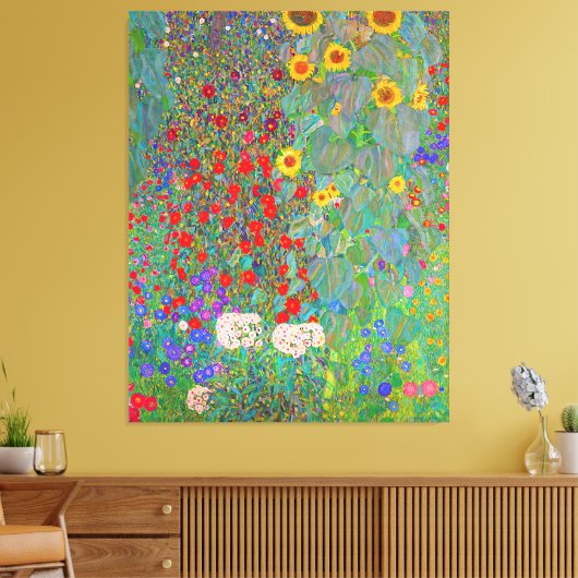 Gustav Klimts Bauerngarten mit Sonnenblumen Leinwanddruck (Insitu (Wohnzimmer))
