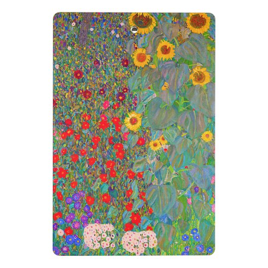 Gustav Klimts Bauerngarten mit Sonnenblumen Mini Klemmbrett (Rückseite)