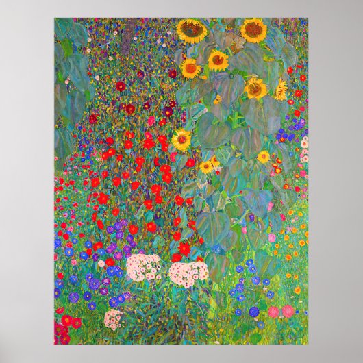 Gustav Klimts Bauerngarten mit Sonnenblumen Poster (Vorne)