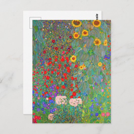 Gustav Klimts Bauerngarten mit Sonnenblumen Postkarte (Vorne/Hinten)