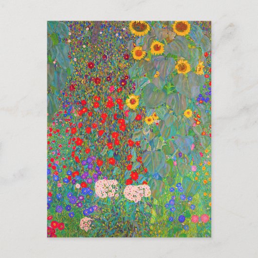 Gustav Klimts Bauerngarten mit Sonnenblumen Postkarte (Vorderseite)