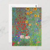 Gustav Klimts Bauerngarten mit Sonnenblumen Postkarte (Vorne/Hinten)