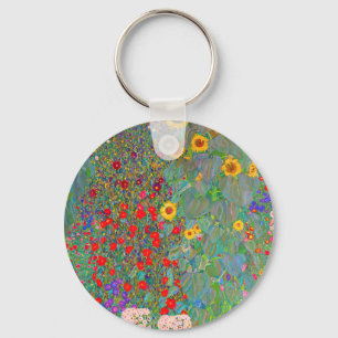 Gustav Klimts Bauerngarten mit Sonnenblumen Schlüsselanhänger