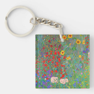 Gustav Klimts Bauerngarten mit Sonnenblumen Schlüsselanhänger