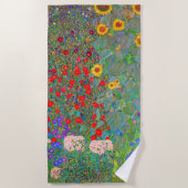 Gustav Klimts Bauerngarten mit Sonnenblumen Strandtuch (Vorderseite)