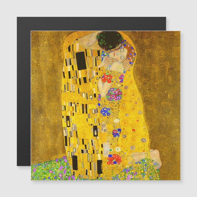 Gustav Klimts berühmter Malmagnet Kiss Magnetkarte (Vorne/Hinten)