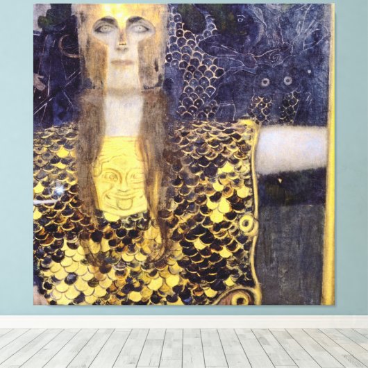 Gustav Klimts berühmtes Bild von Pallas Athena Leinwanddruck (Insitu (Holzboden))
