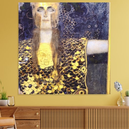 Gustav Klimts berühmtes Bild von Pallas Athena Leinwanddruck (Insitu (Wohnzimmer))