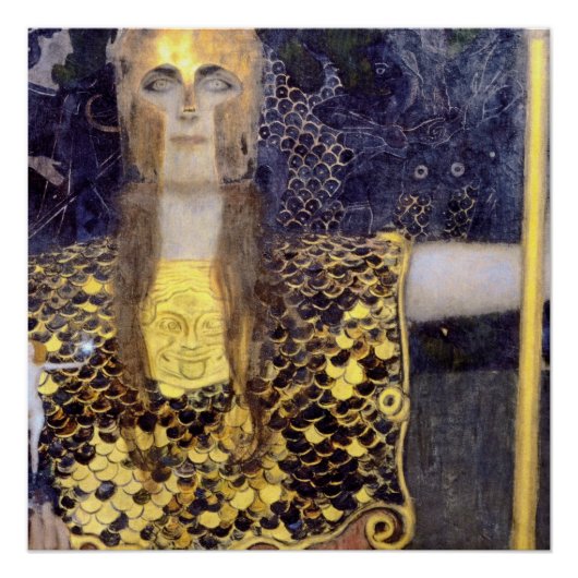 Gustav Klimts berühmtes Bild von Pallas Athena Poster (Vorderseite)