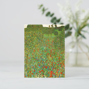 Gustav Klimts berühmtes Gemälde Mohnfeld (1907). Postkarte