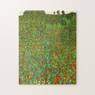 Gustav Klimts berühmtes Gemälde Mohnfeld (1907). Puzzle