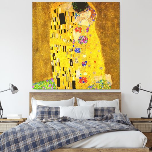 Gustav Klimts berühmtes Kissenbild. Leinwanddruck (Insitu (Schlafzimmer))