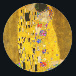 Gustav Klimts berühmtes Kissenbild. Runder Aufkleber<br><div class="desc">Gustav Klimts berühmtes Kissenbild. Klassischer Rundaufkleber. Berühmtes Bild von Gustav Klimt.</div>