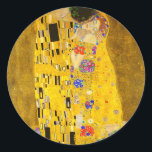 Gustav Klimts berühmtes Kissenbild. Runder Aufkleber<br><div class="desc">Gustav Klimts berühmtes Kissenbild. Klassischer Rundaufkleber. Berühmtes Bild von Gustav Klimt.</div>