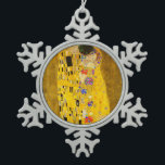 Gustav Klimts berühmtes Kissenbild. Schneeflocken Zinn-Ornament<br><div class="desc">Gustav Klimts berühmtes Kissenbild. Schneeflocke Weihnachtsschmuck.</div>