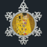 Gustav Klimts berühmtes Kissenbild. Schneeflocken Zinn-Ornament<br><div class="desc">Gustav Klimts berühmtes Kissenbild. Schneeflocke Weihnachtsschmuck.</div>