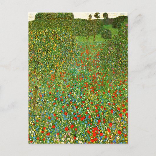 Gustav Klimts berühmtes Mohnfeld (1907). Postkarte (Vorderseite)